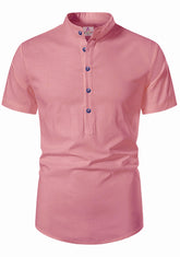 Men's Cotton Fabric Half Sleeve Peach Kurta