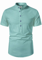 Men's Cotton Fabric Half Sleeve Pista Kurta