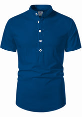 Men's Cotton Fabric Half Sleeve Royal Blue Kurta