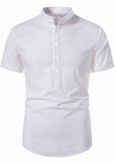 Men's Cotton Fabric Half Sleeve White Kurta