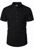 Men's Cotton Fabric Half Sleeve Black Kurta