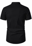 Men's Cotton Fabric Half Sleeve Black Kurta