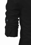 Men's Cotton Fabric Roll Up Sleeve Black Kurta