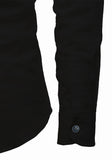 Men's Cotton Fabric Roll Up Sleeve Black Kurta