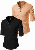 Men's Cotton Blend Fabric Full Sleeve Kurta - Pack of 2