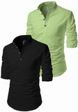 Men's Cotton Blend Fabric Full Sleeve Kurta - Pack of 2