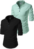 Men's Cotton Blend Fabric Full Sleeve Kurta - Pack of 2