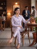 Women's Two Piece Set, Purple, Shirts with Wide Leg Trousers, Full Sleeve