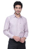 Men's Cotton Blend Fabric Full Sleeve Brown Strip Shirt