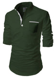 Men's Cotton Fabric Contrast Design Green Kurta