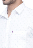 Men's Cotton Fabric Full Sleeve Green Print Shirt