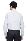 Men's Cotton Blend Fabric Full Sleeve Light Grey Strip Shirt