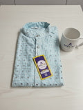 Men Solid Embroidered Mandarin Collar Cotton Kurta (AP32)