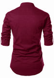 Men's Cotton Fabric Contrast Design Maroon Kurta