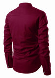 Men's Cotton Fabric Roll Up Sleeve Maroon Kurta
