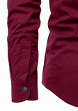 Men's Cotton Fabric Roll Up Sleeve Maroon Kurta