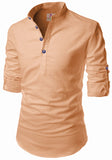 Men's Cotton Blend Fabric Full Sleeve Multi Color Combo Kurta - Pack of 2