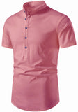 Men's Cotton Fabric Half Sleeve Peach Kurta