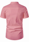 Men's Cotton Fabric Half Sleeve Peach Kurta