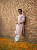 Men Solid Embroidered Mandarin Collar Cotton Kurta (AP32)