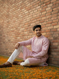 Men Solid Embroidered Mandarin Collar Cotton Kurta (AP32)