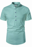 Men's Cotton Fabric Half Sleeve Pista Kurta