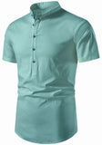Men's Cotton Fabric Half Sleeve Pista Kurta