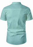 Men's Cotton Fabric Half Sleeve Pista Kurta