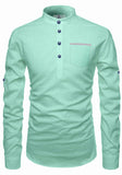 Men's Cotton Fabric Contrast Design Pista Kurta