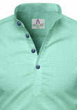 Men's Cotton Fabric Roll Up Sleeve Pista Kurta