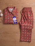 Women's Two Piece Set, Red, Shirts with Wide Leg Trousers, Full Sleeve