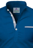 Men's Cotton Fabric Contrast Design Royal Blue Kurta