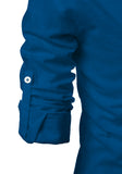 Men's Cotton Fabric Contrast Design Royal Blue Kurta