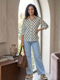 APEKTRA Classic White Rayon Shirt – Elegant 3/4 Sleeve Smart Fit