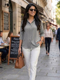 APEKTRA Classic White Rayon Shirt – Elegant 3/4 Sleeve Smart Fit