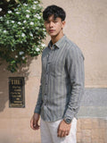 Men's 100% Cotton Fabric Full Sleeve Navy Blue Micro geometric or textured pattern Shirts