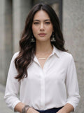 APEKTRA Classic White Rayon Shirt – Elegant 3/4 Sleeve Smart Fit