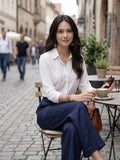 APEKTRA Classic White Rayon Shirt – Elegant 3/4 Sleeve Smart Fit