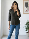 APEKTRA Classic White Rayon Shirt – Elegant 3/4 Sleeve Smart Fit