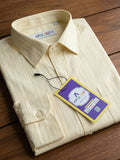 Men's 100% Cotton Fabric Full Sleeve Beige vertical stripes Shirts