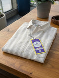 Men's 100% Cotton Fabric Full Sleeve White Vertical Stripe Button-Down Shirt