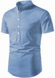 Men's Cotton Fabric Half Sleeve Sky Blue Kurta