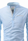 Men's Cotton Fabric Contrast Design Sky Blue Kurta
