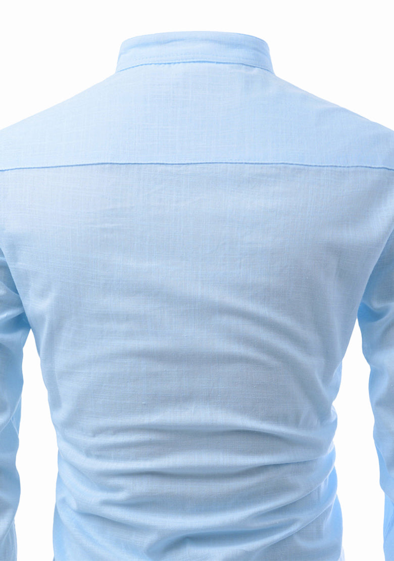 SU-LOKI-SHT: Blue Dress Shirt With Roll-up Sleeve For 6" Mezco Nota - Foto 4