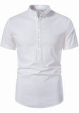 Men's Cotton Fabric Half Sleeve White Kurta