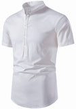 Men's Cotton Fabric Half Sleeve White Kurta