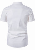Men's Cotton Fabric Half Sleeve White Kurta