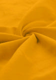 Men's Cotton Fabric Roll Up Sleeve Spread Collar Yellow Kurta